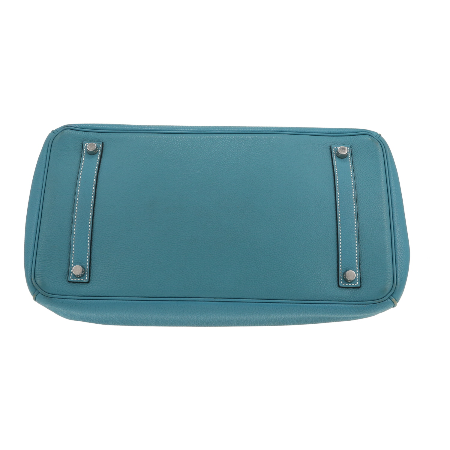 Bolso de mano Hermès  Birkin 35 cm en cuero togo azul - Detail D1