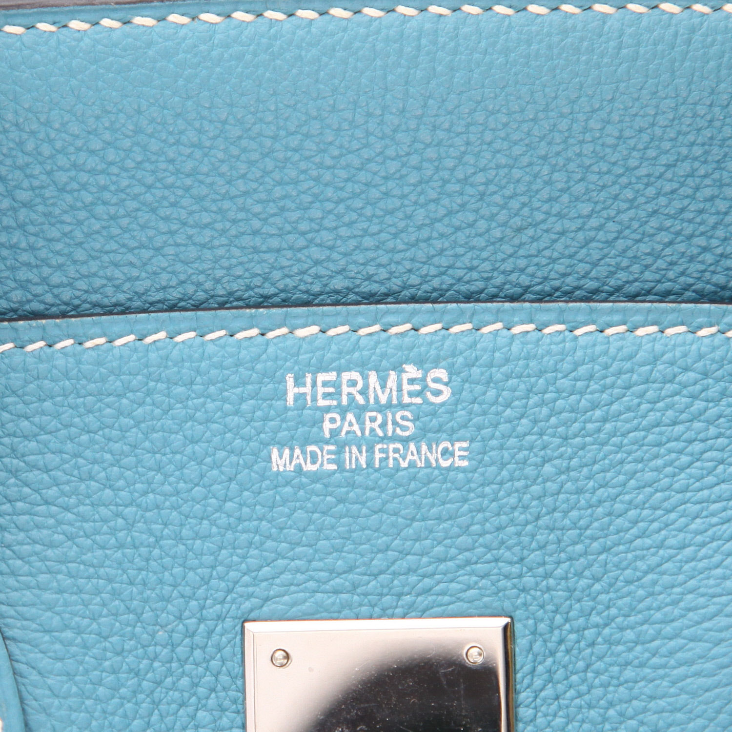 Borsa Hermès  Birkin 35 cm in pelle togo blu - Detail D2