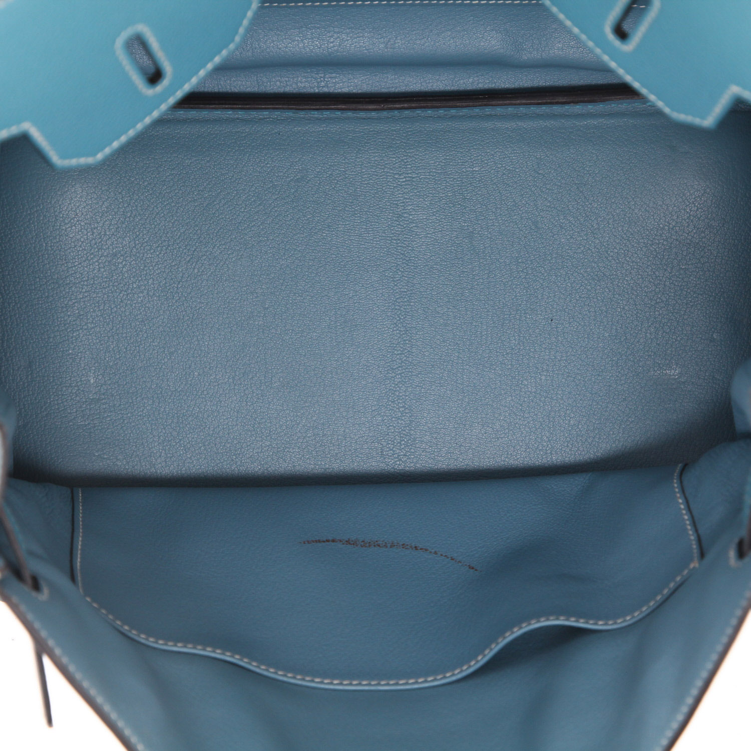 Borsa Hermès  Birkin 35 cm in pelle togo blu - Detail D3