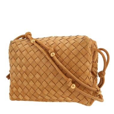 Bolso bandolera Bottega Veneta  Camera Loop en intrecciato Veau velours marrón