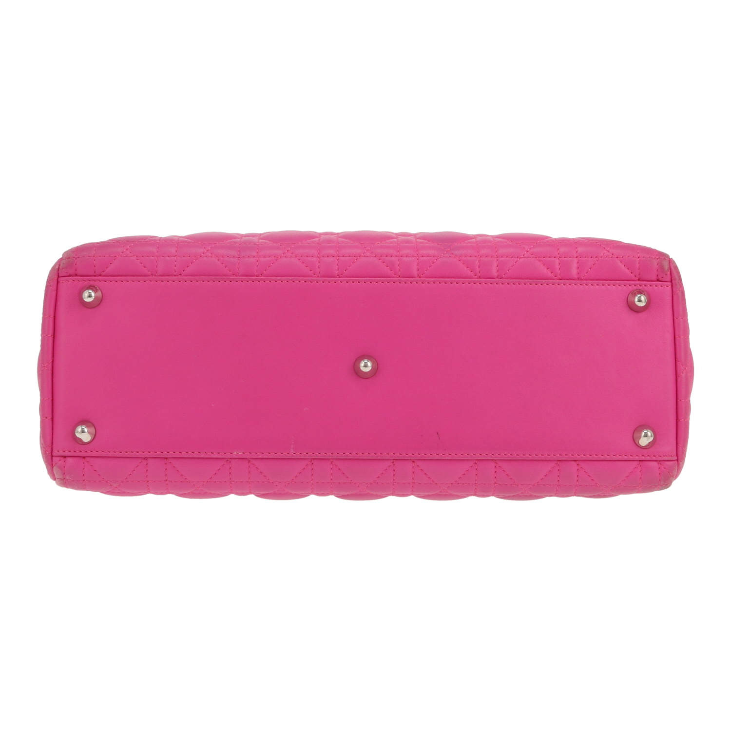 Dior  Lady Dior handbag  in pink leather cannage - Detail D1