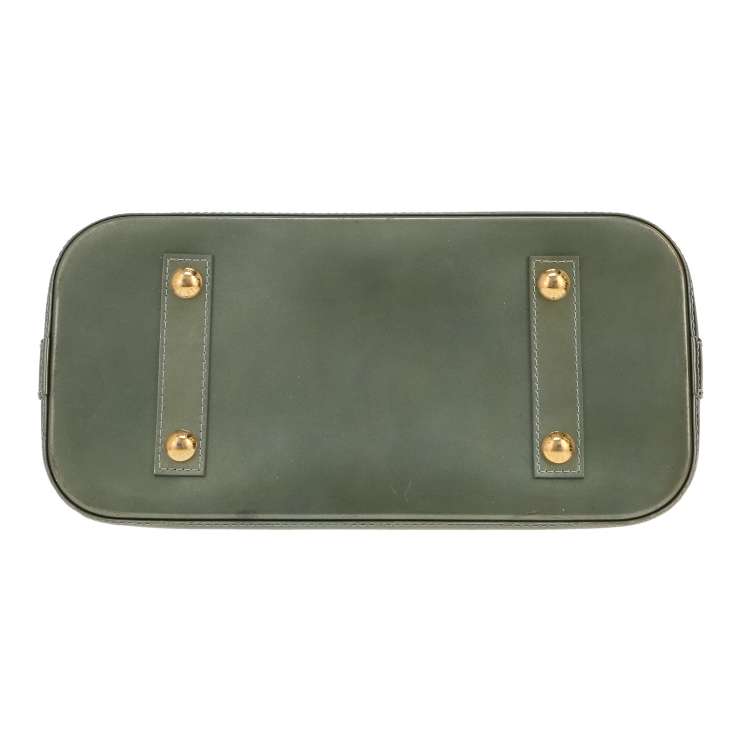 Bolso de mano Louis Vuitton  Alma modelo pequeño  en charol Monogram verde - Detail D1