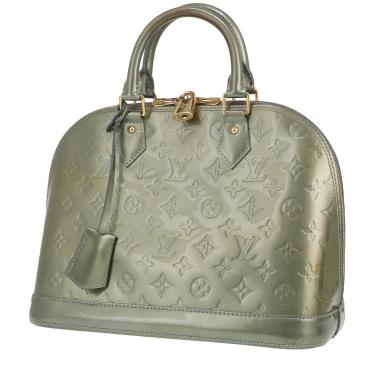 Sac à main Louis Vuitton  Alma petit modèle  en cuir verni monogram vert