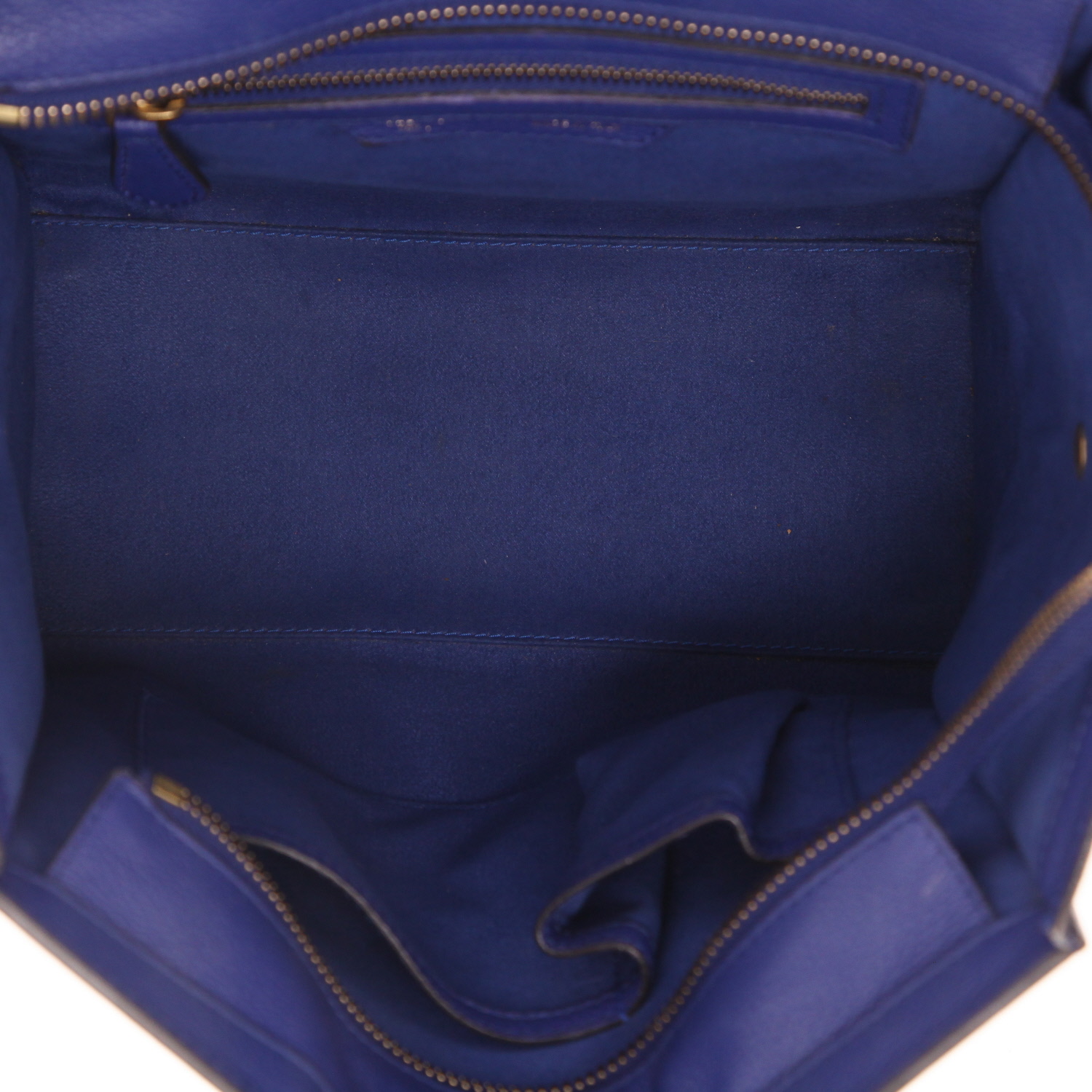 Sac à main Celine  Luggage en cuir grainé bleu - Detail D3