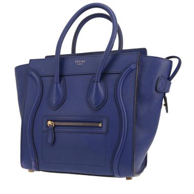 Sac à main Celine  Luggage en cuir grainé bleu