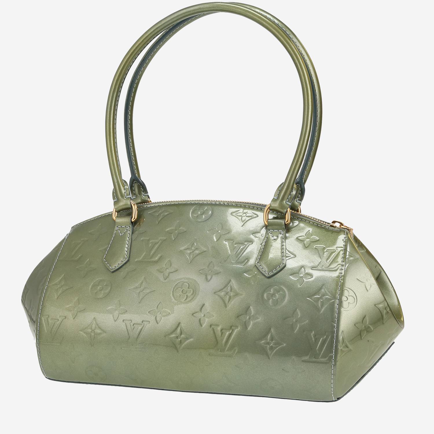 Borsa Louis Vuitton  Sherwood in pelle verniciata monogram verde