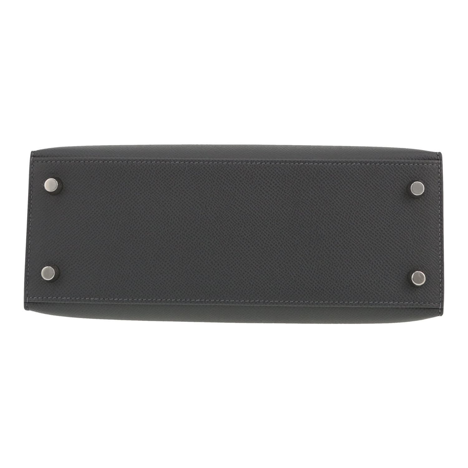 Hermès  Kelly 25 cm handbag  in grey Ardoise epsom leather and Electrum hardware - Detail D1