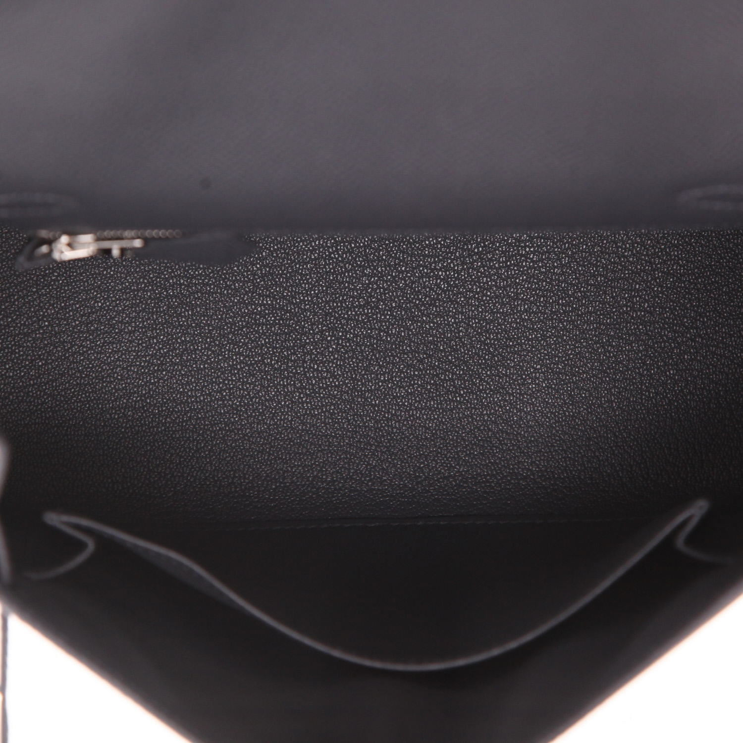 Bolso de mano Hermès  Kelly 25 cm en cuero epsom gris Ardoise - Detail D3