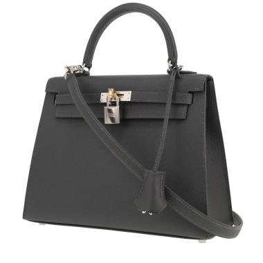 Borsa Hermès  Kelly 25 cm in pelle Epsom grigio Ardoise