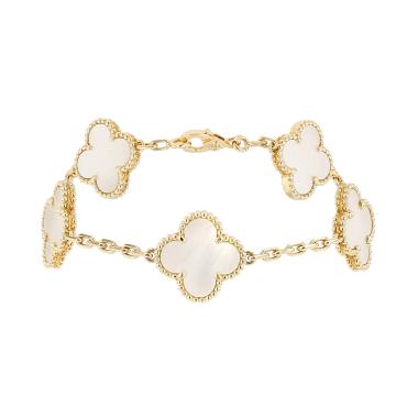 Bracciale Van Cleef 
Arpels Vintage Alhambra in oro giallo e madreperla