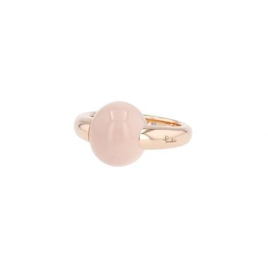 Pomellato Luna ring in pink gold and quartz