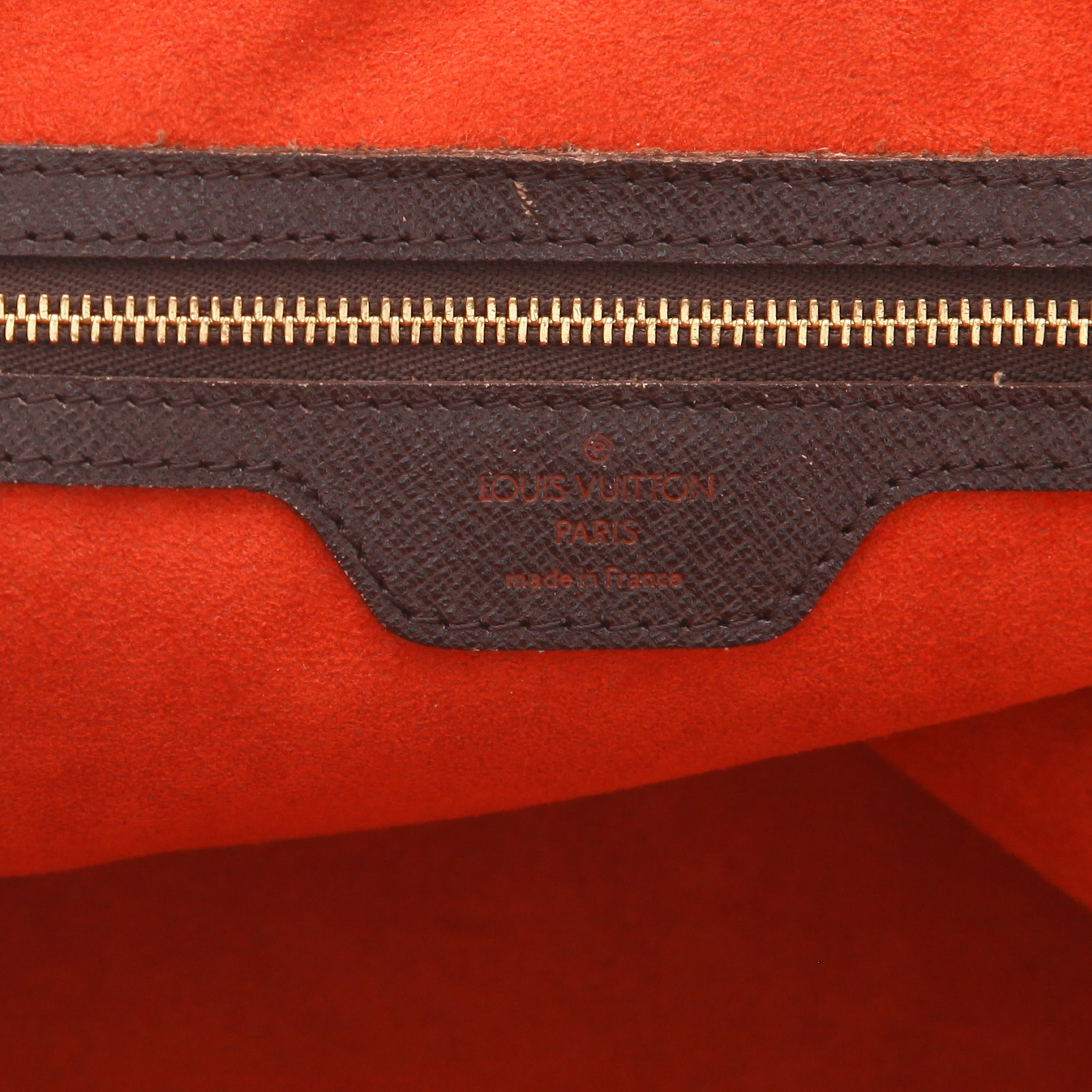 Borsa Louis Vuitton  Brera in tela a scacchi ebana e pelle marrone - Detail D2