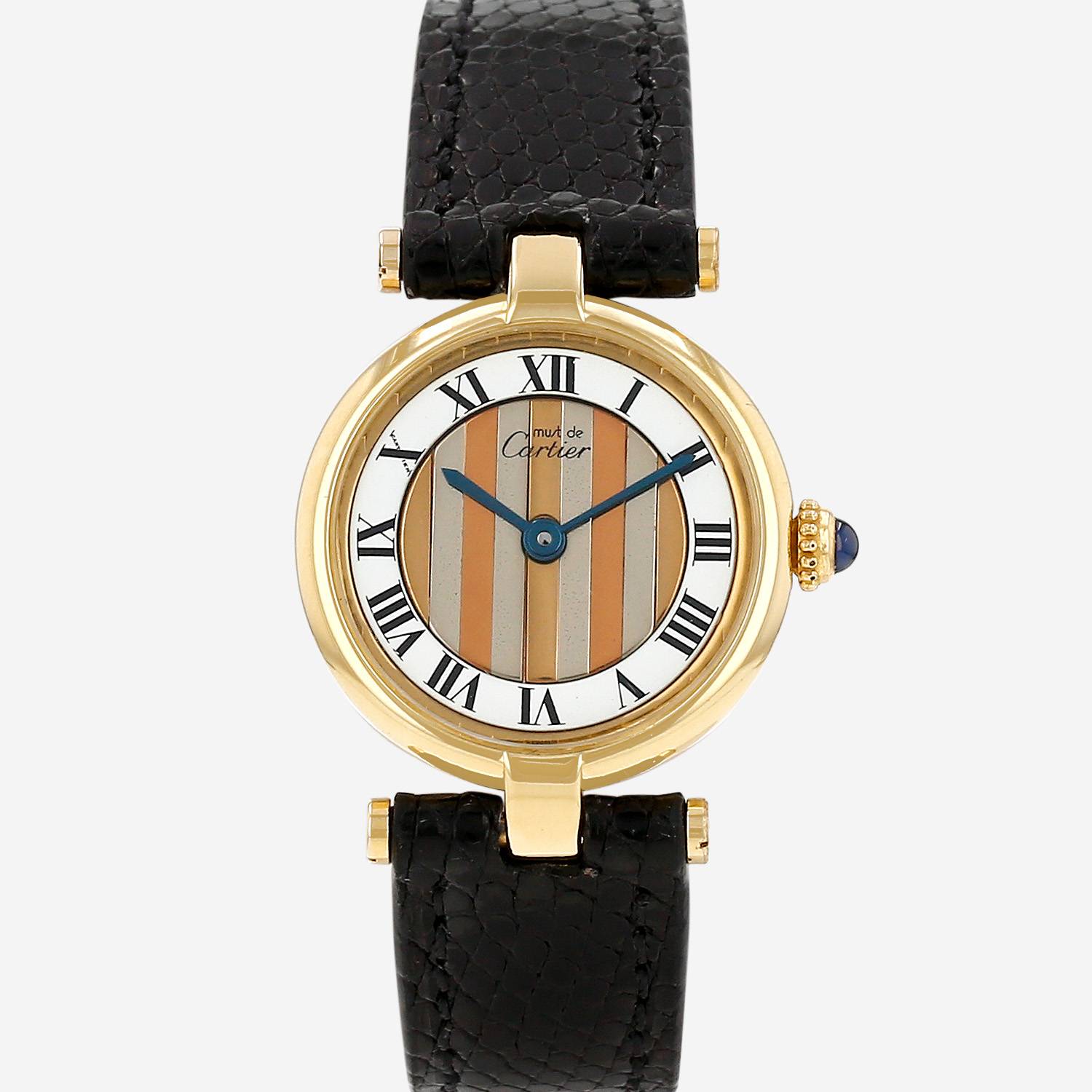 Reloj Cartier Must Vendôme de plata dorada Ref: Cartier - 18  Circa 1990