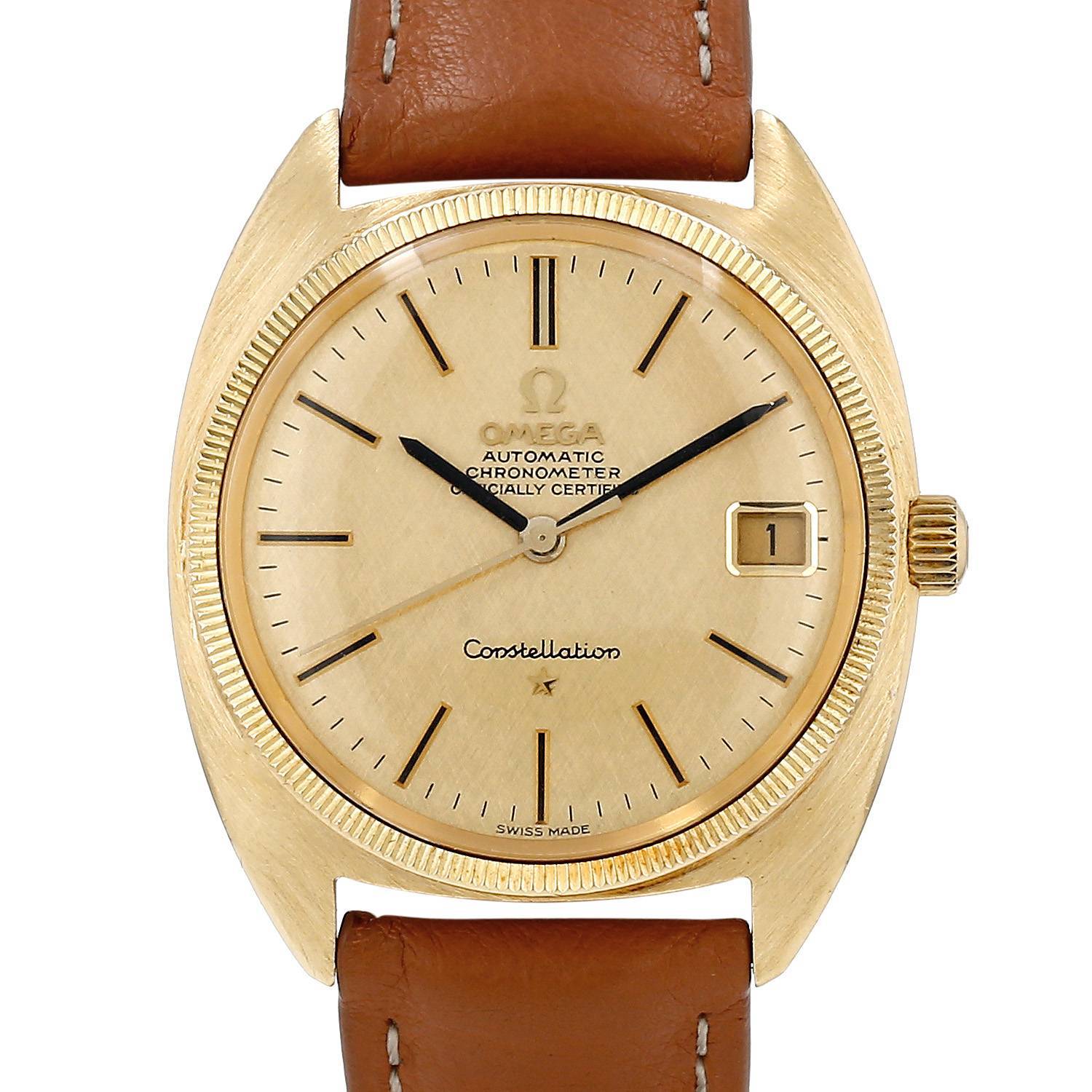 Montre Omega Constellation en or jaune Ref: Omega - 168027 Vers 1960 Montre Omega Constellation en or jaune Ref: Omega - 168027 Vers 1960