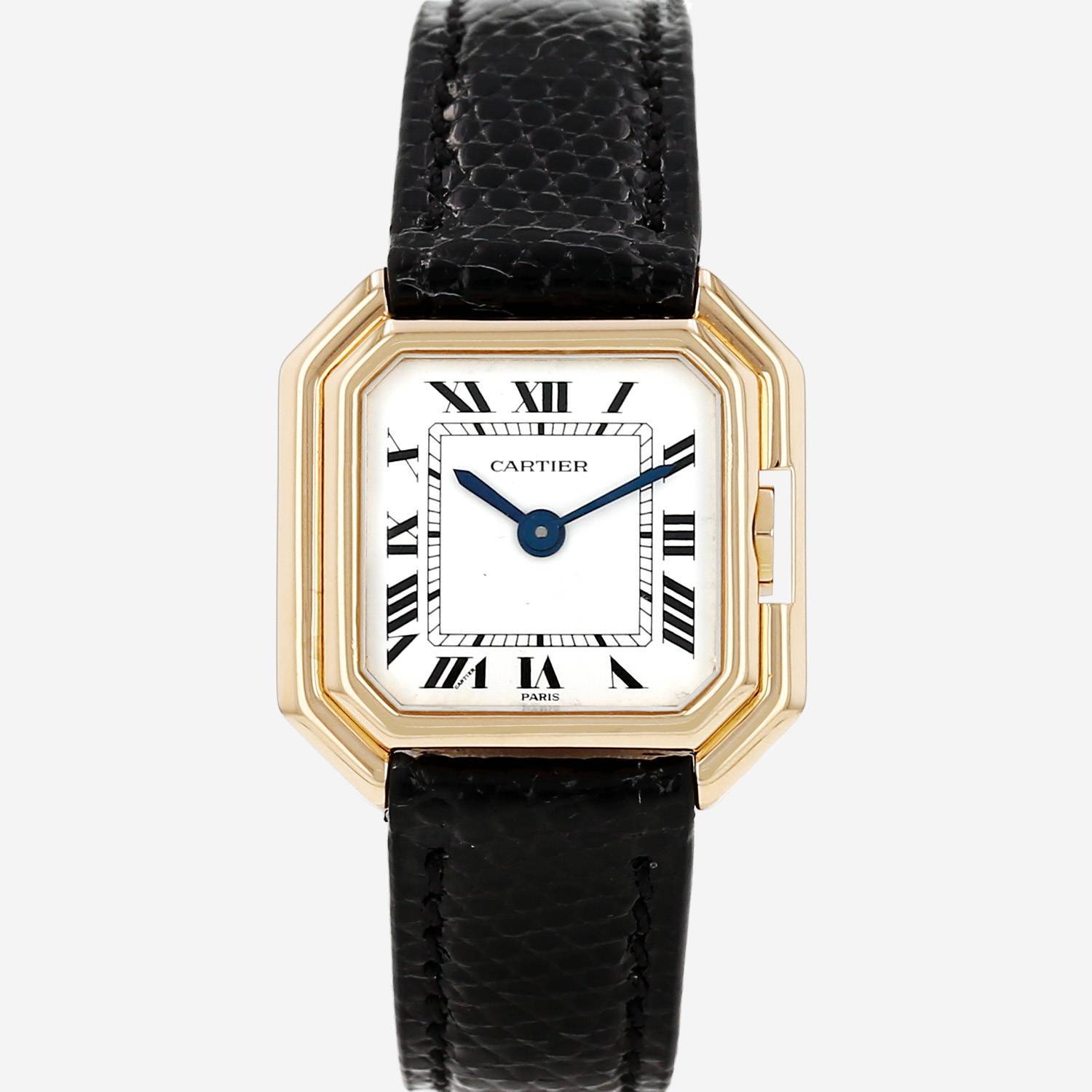 Cartier watch with a yellow gold strap, Ref: Cartier - 7810 Circa 1990