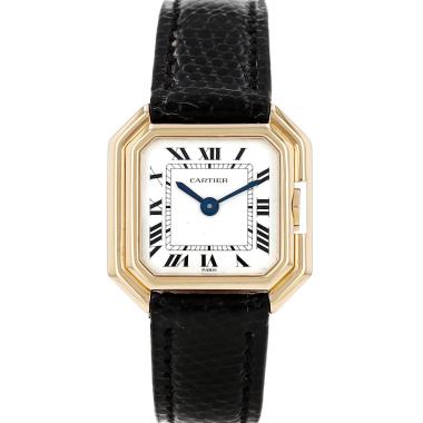 Cartier watch with a yellow gold strap, Ref: Cartier - 7810  Circa 1990
