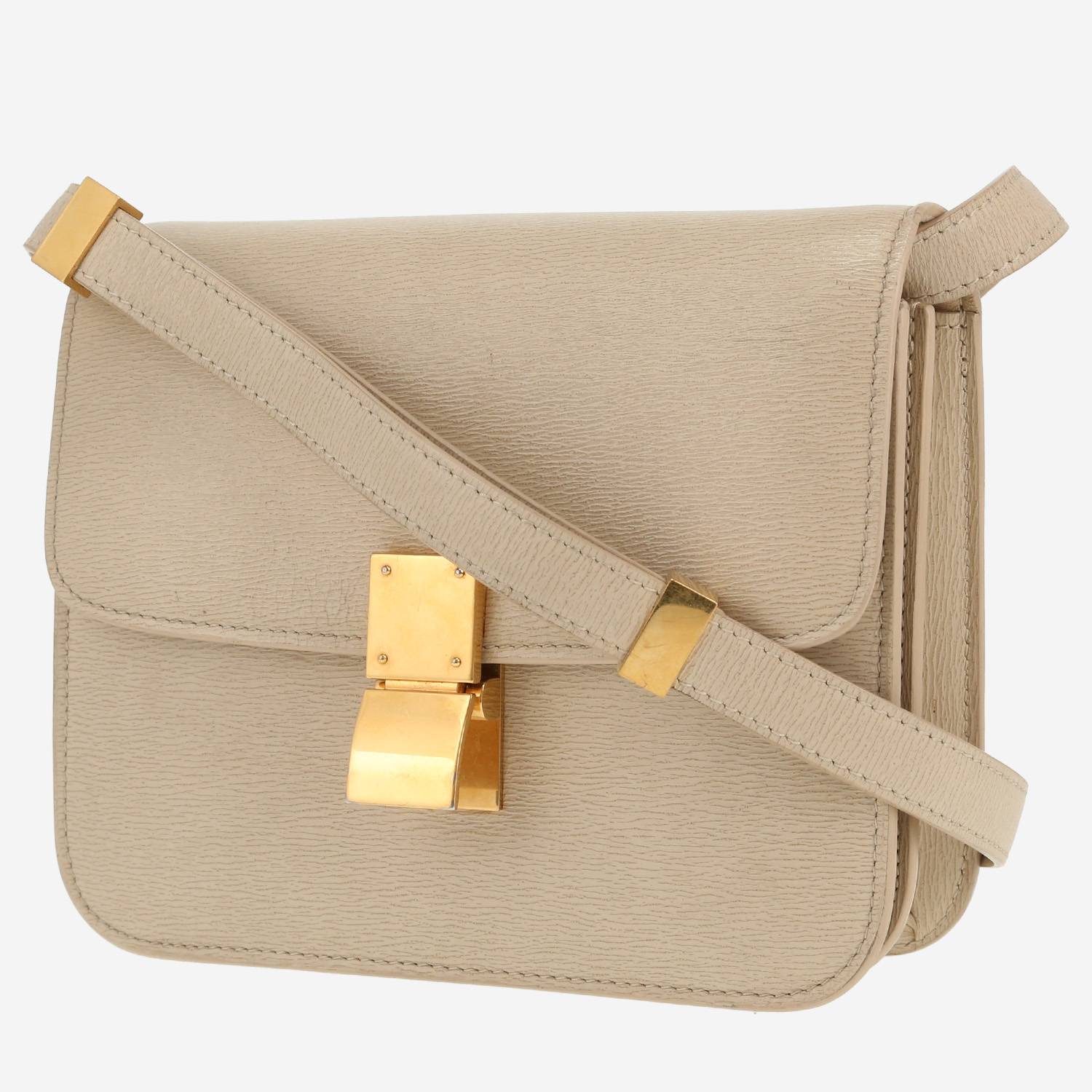Sac bandoulière Celine  Classic Box en cuir beige