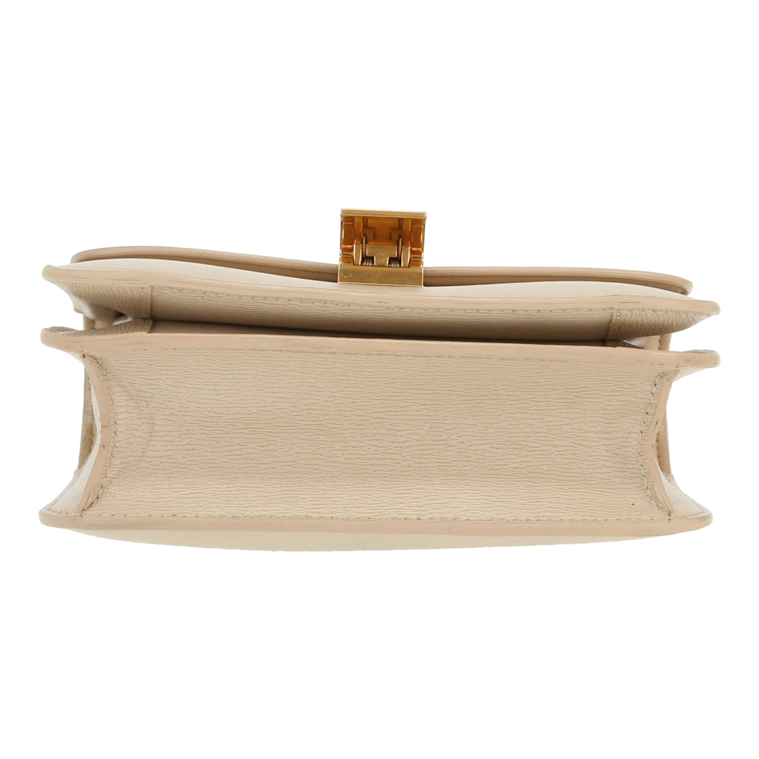Sac bandoulière Celine  Classic Box en cuir beige - Detail D1