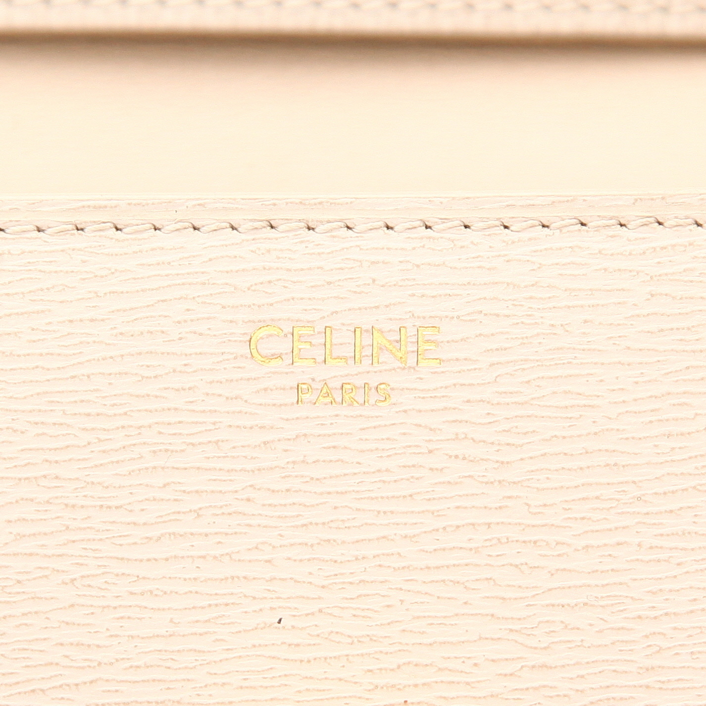 Sac bandoulière Celine  Classic Box en cuir beige - Detail D2