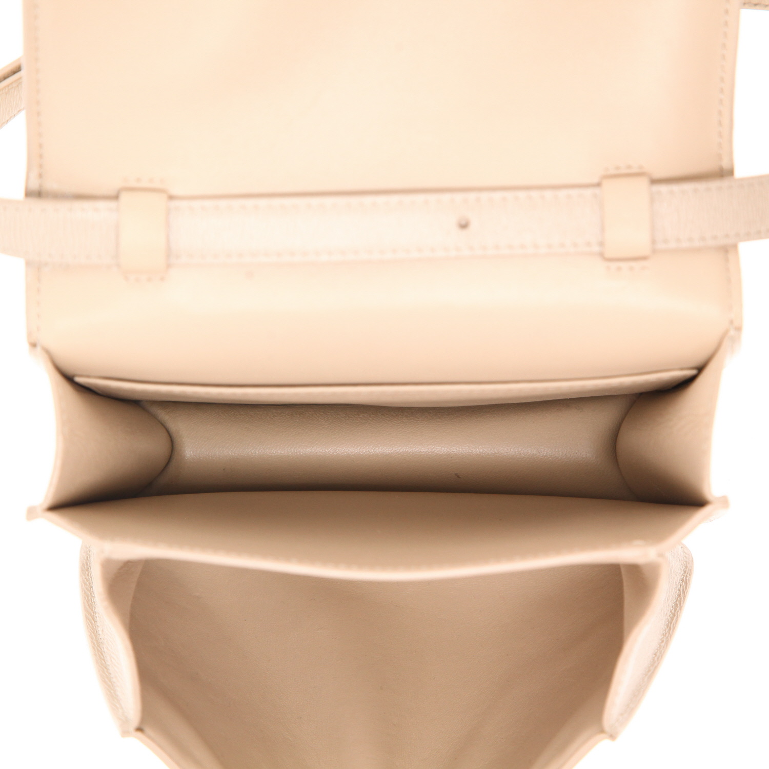 Sac bandoulière Celine  Classic Box en cuir beige - Detail D3
