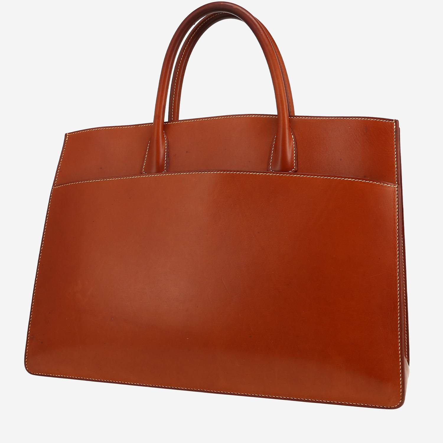 Hermès  White Bus handbag  in fawn Barenia leather