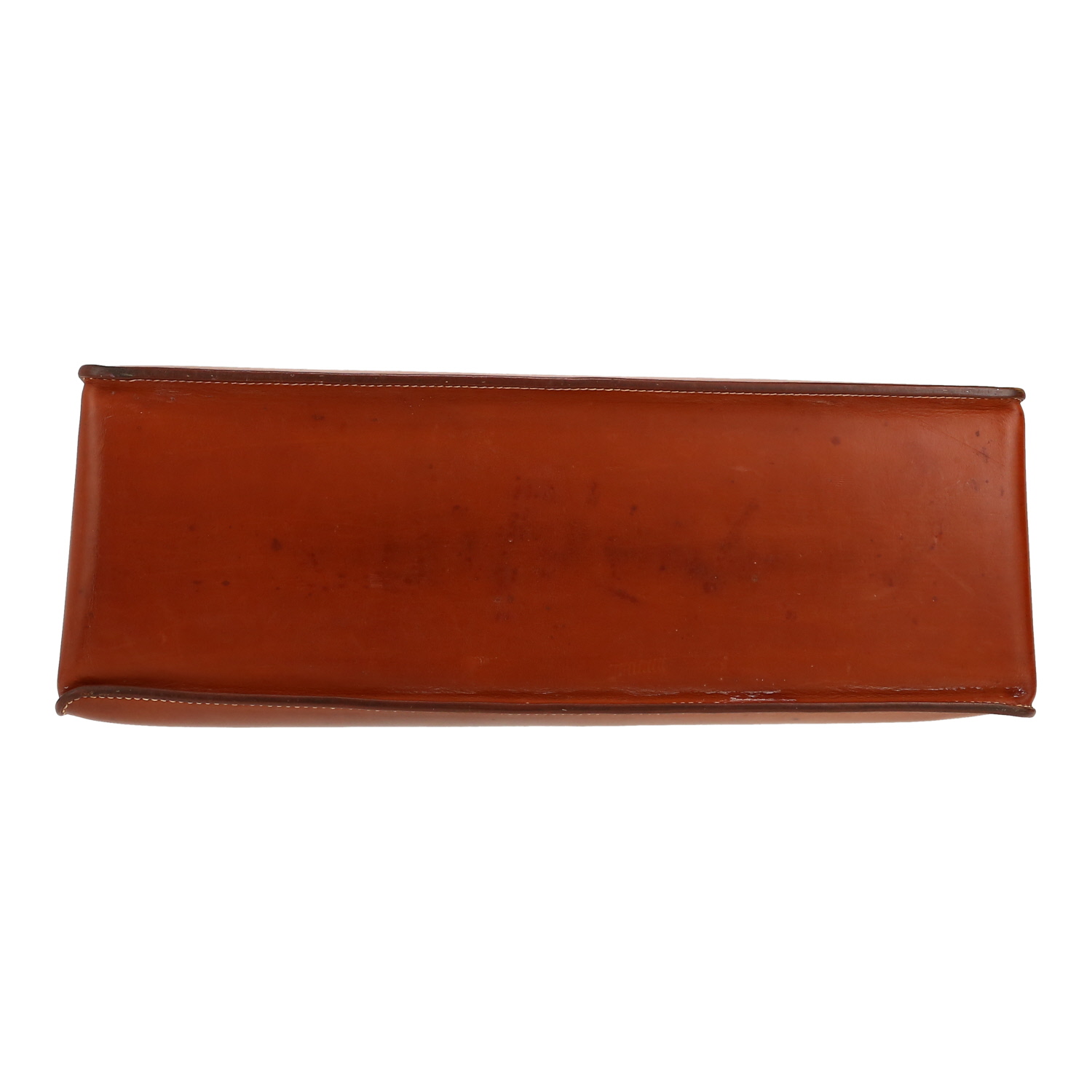 Hermès  White Bus handbag  in fawn Barenia leather - Detail D1