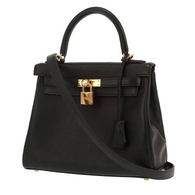 Borsa Hermès  Kelly 25 cm in pelle Swift nera