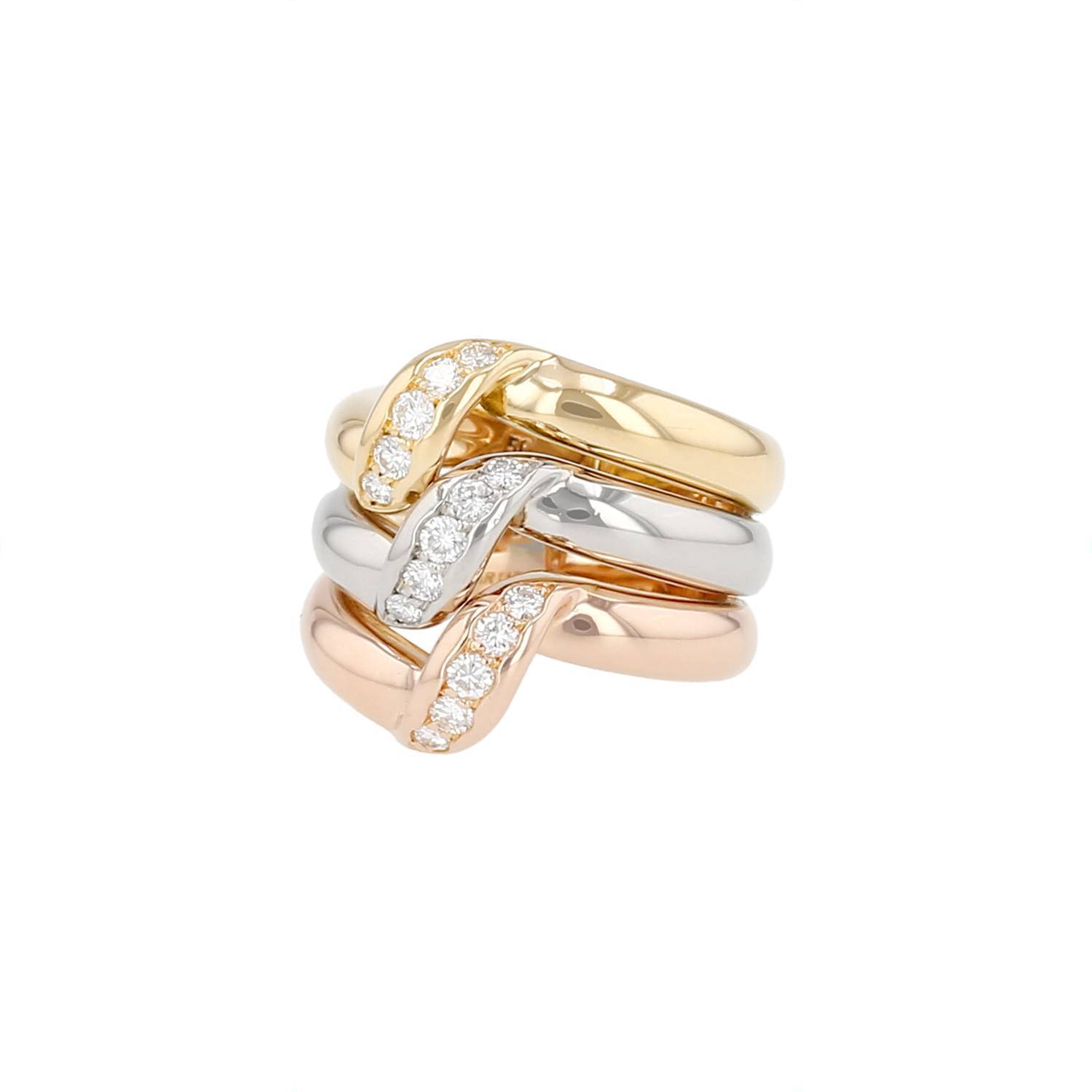 Bague Cartier Trinity 3 ors diamants occasion Bague Cartier Trinity 3 ors diamants occasion