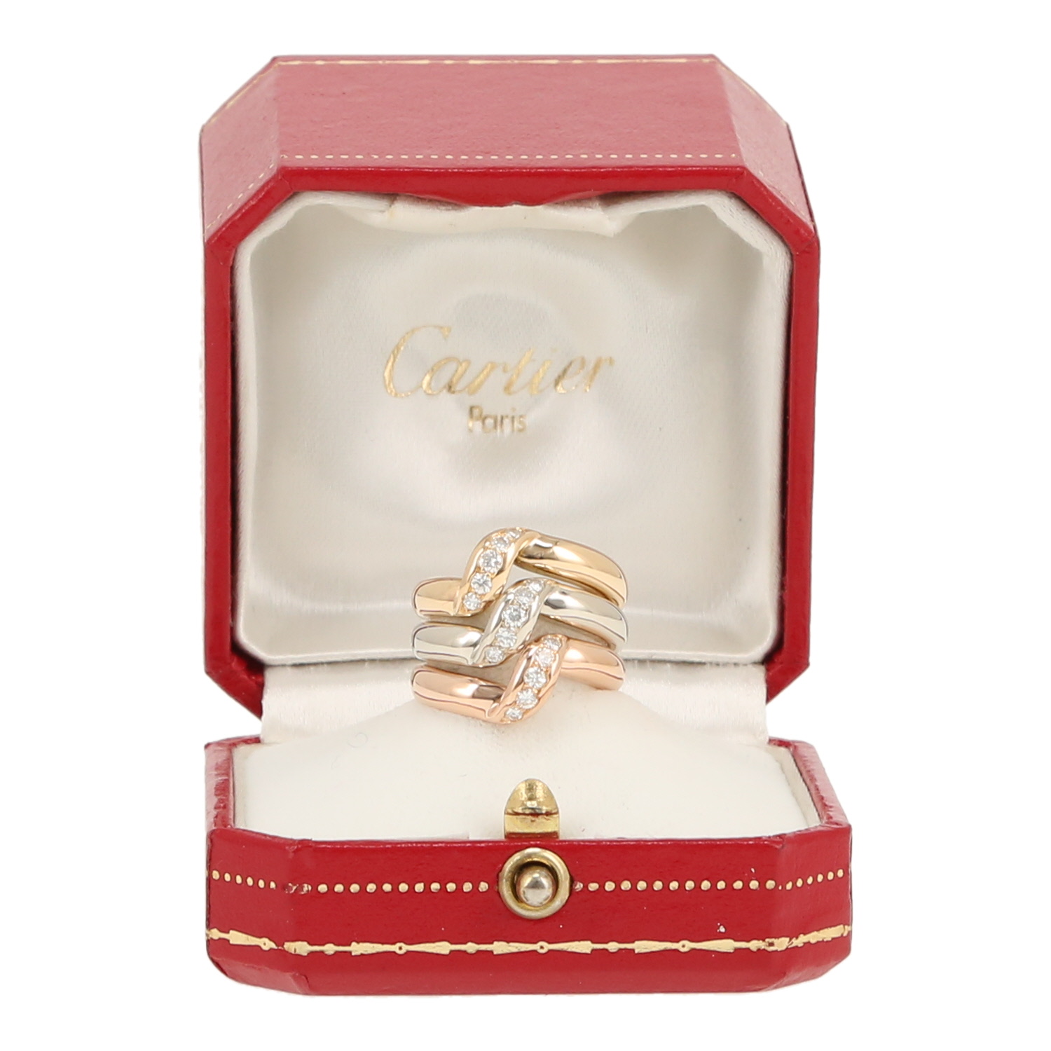 Cartier  ring in 3 golds and diamonds - Detail D2
