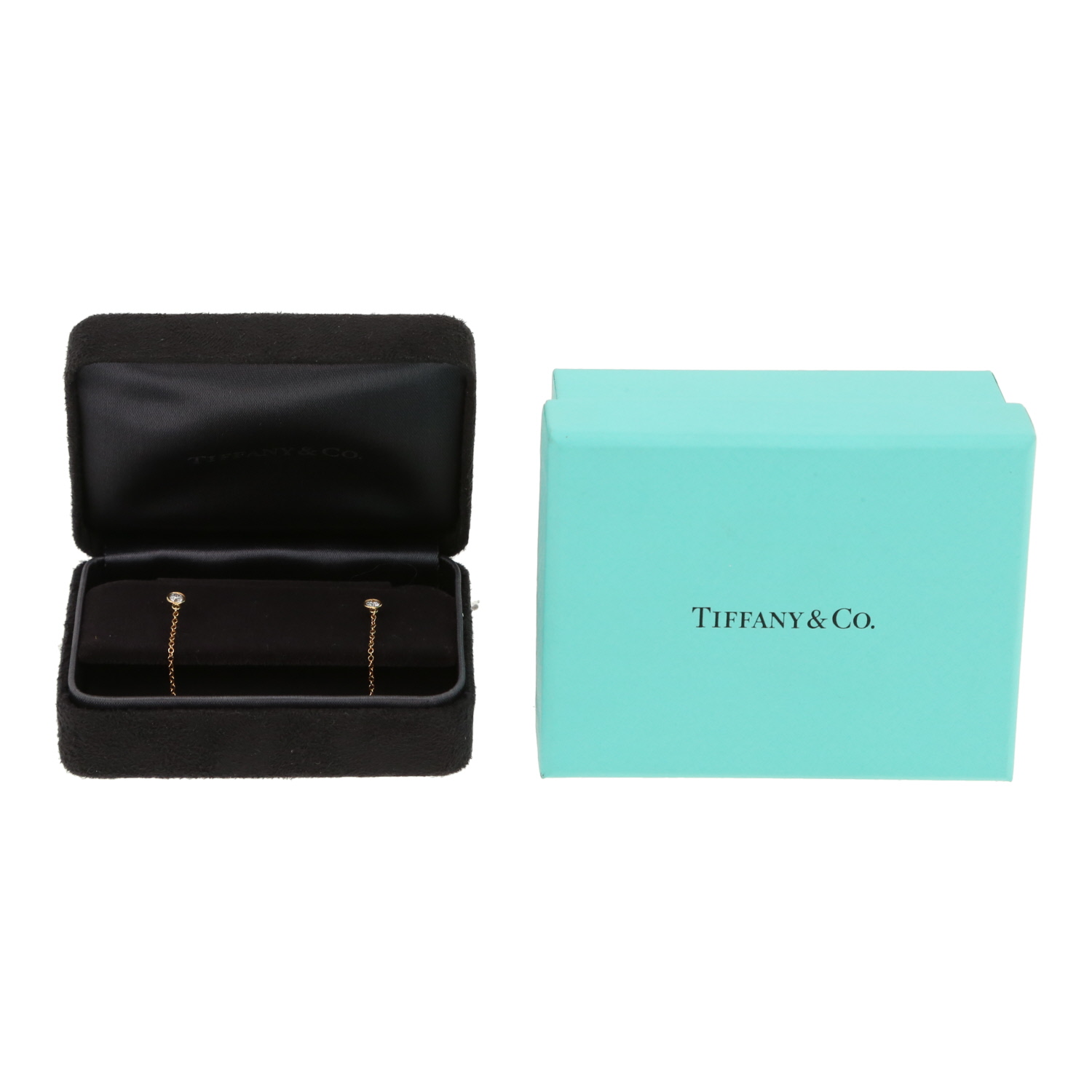 Pendientes Tiffany & Co Diamonds By The Yard de oro amarillo y diamantes de diamantes - Detail D2