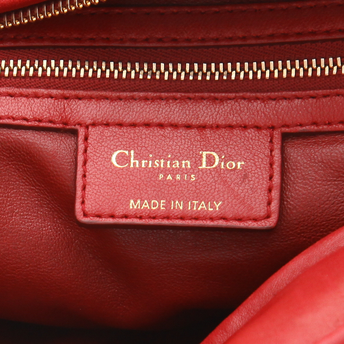 Sac à main Dior   en cuir cannage rouge - Detail D2