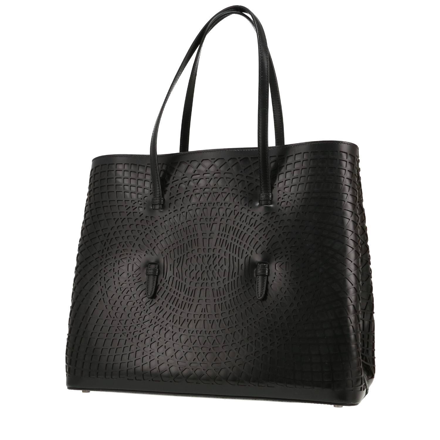Sac à main Alaïa en cuir noir Sac à main Alaïa en cuir noir