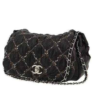 Sac à main Chanel   en toile matelassée noire