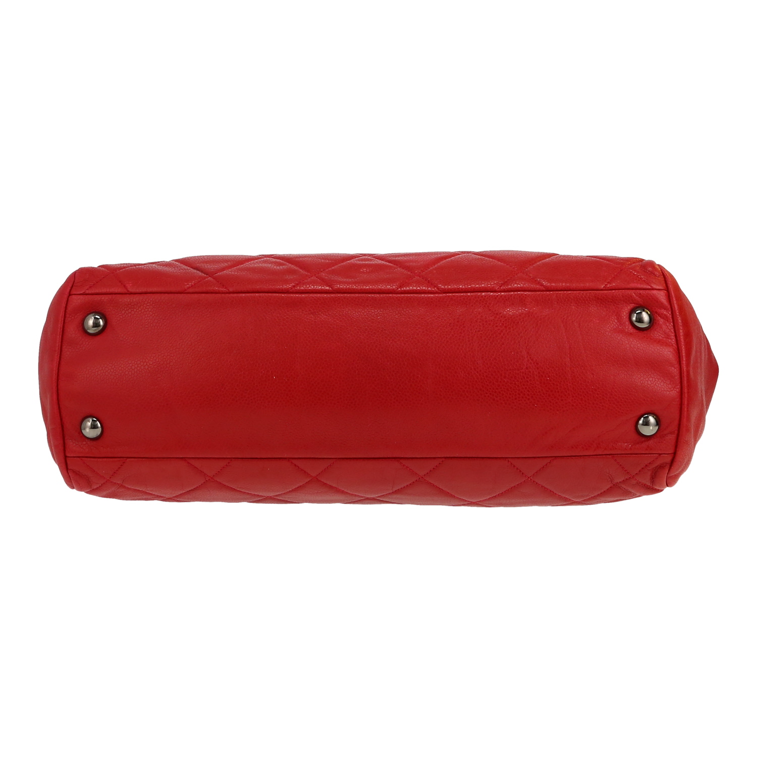 Sac à main Chanel   en cuir grainé matelassé rouge - Detail D1