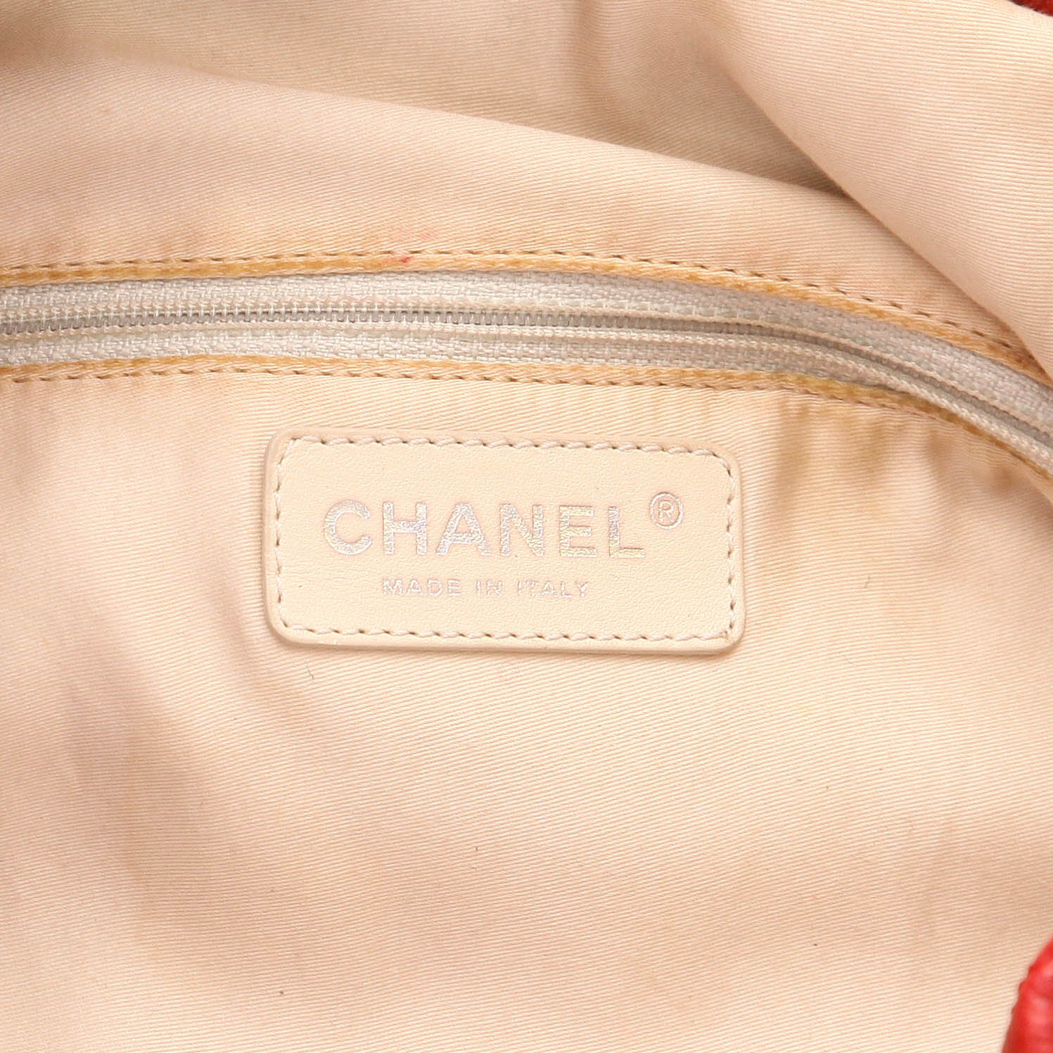 Borsa Chanel   in pelle martellata e trapuntata rossa - Detail D2