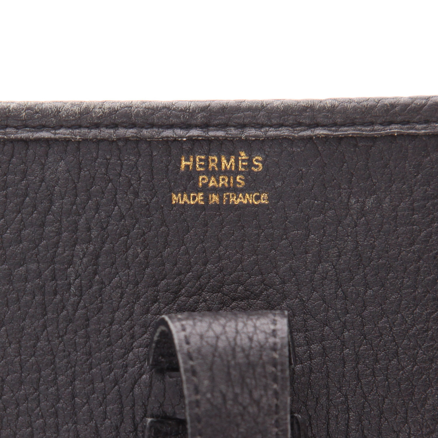 Bolso bandolera Hermès  Evelyne en cuero taurillon clémence negro - Detail D2