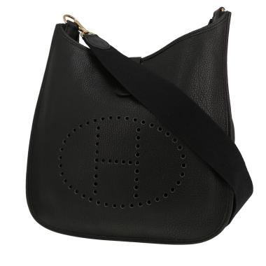 Bolso bandolera Hermès  Evelyne en cuero taurillon clémence negro