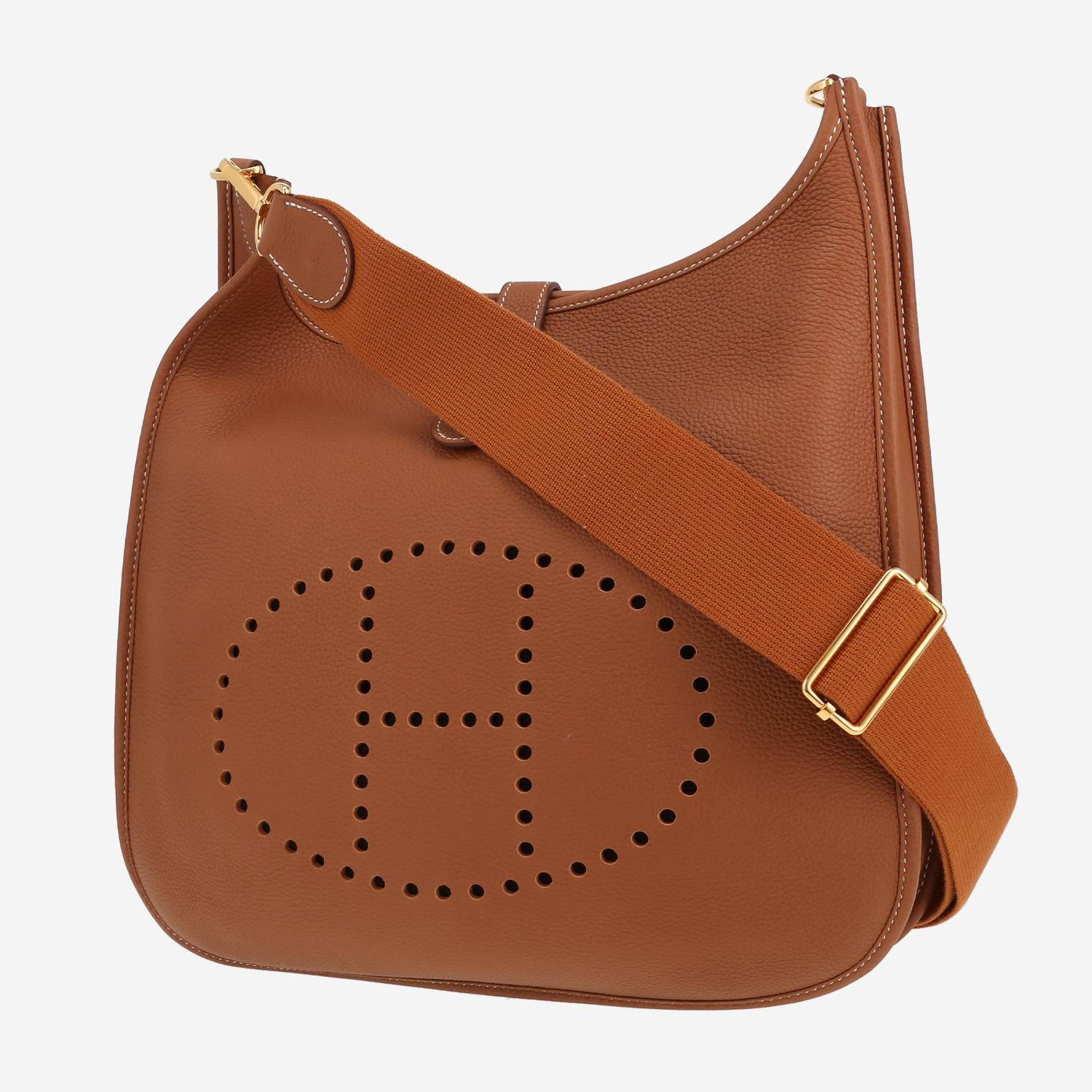 Sac bandoulière Hermès  Evelyne III en cuir togo gold
