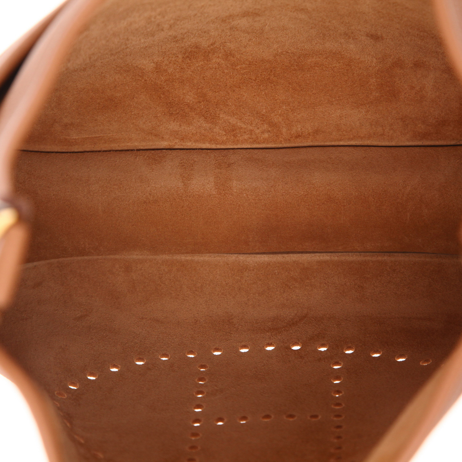 Bolso bandolera Hermès  Evelyne 29 cm en cuero togo color oro - Detail D3