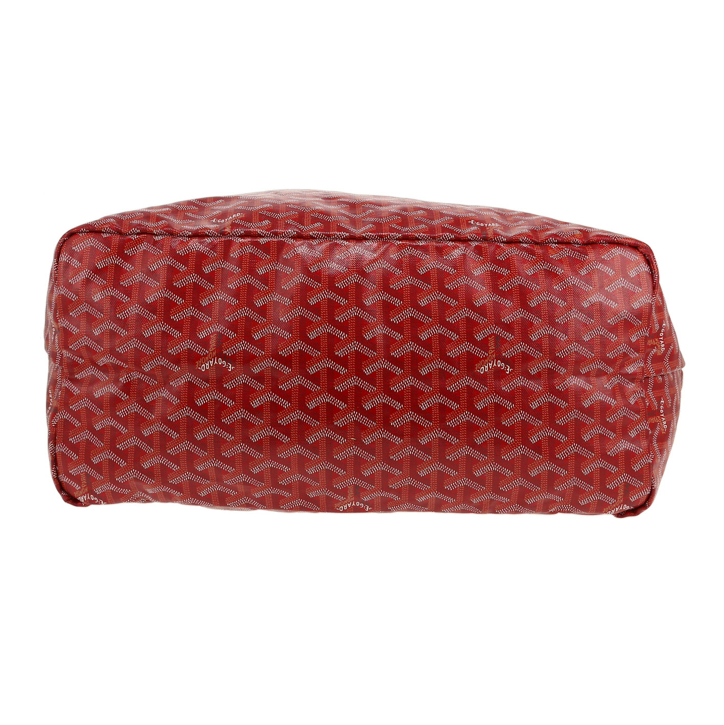 Sac cabas Goyard  Saint-Louis en toile Goyardine rouge et cuir rouge - Detail D1