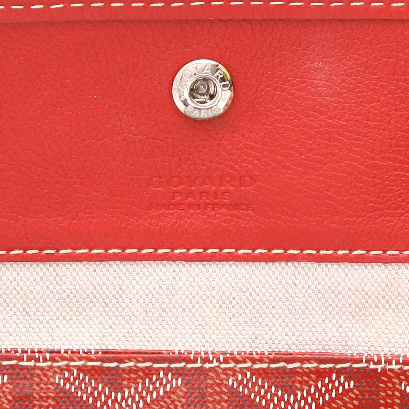 Shopping bag Goyard  Saint-Louis in tela Goyardine rossa e pelle rossa - Detail D2