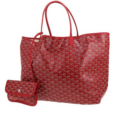 Bolso Cabás Goyard  Saint-Louis en tela Goyardine roja y cuero rojo