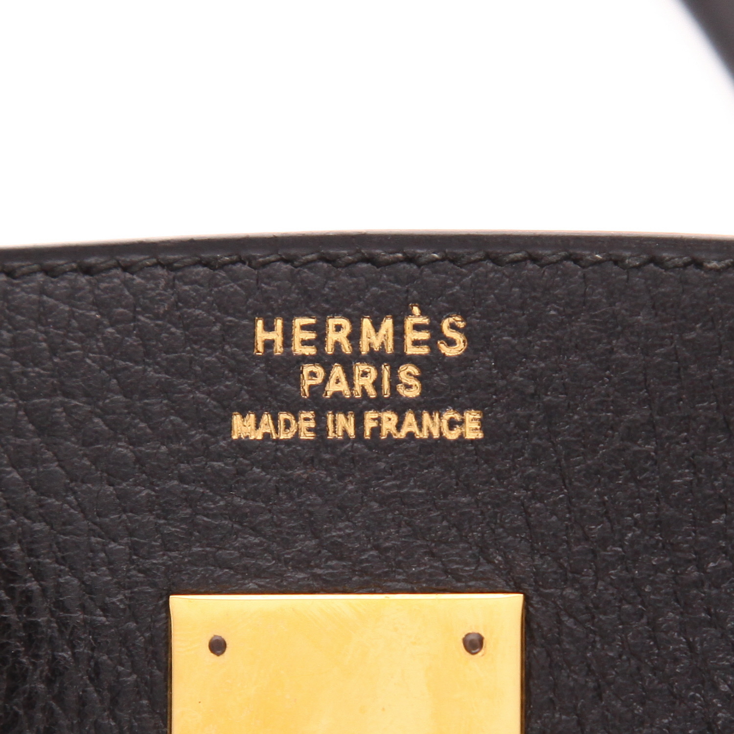 Hermès  Birkin 40 cm handbag  in black Ardenne leather - Detail D2