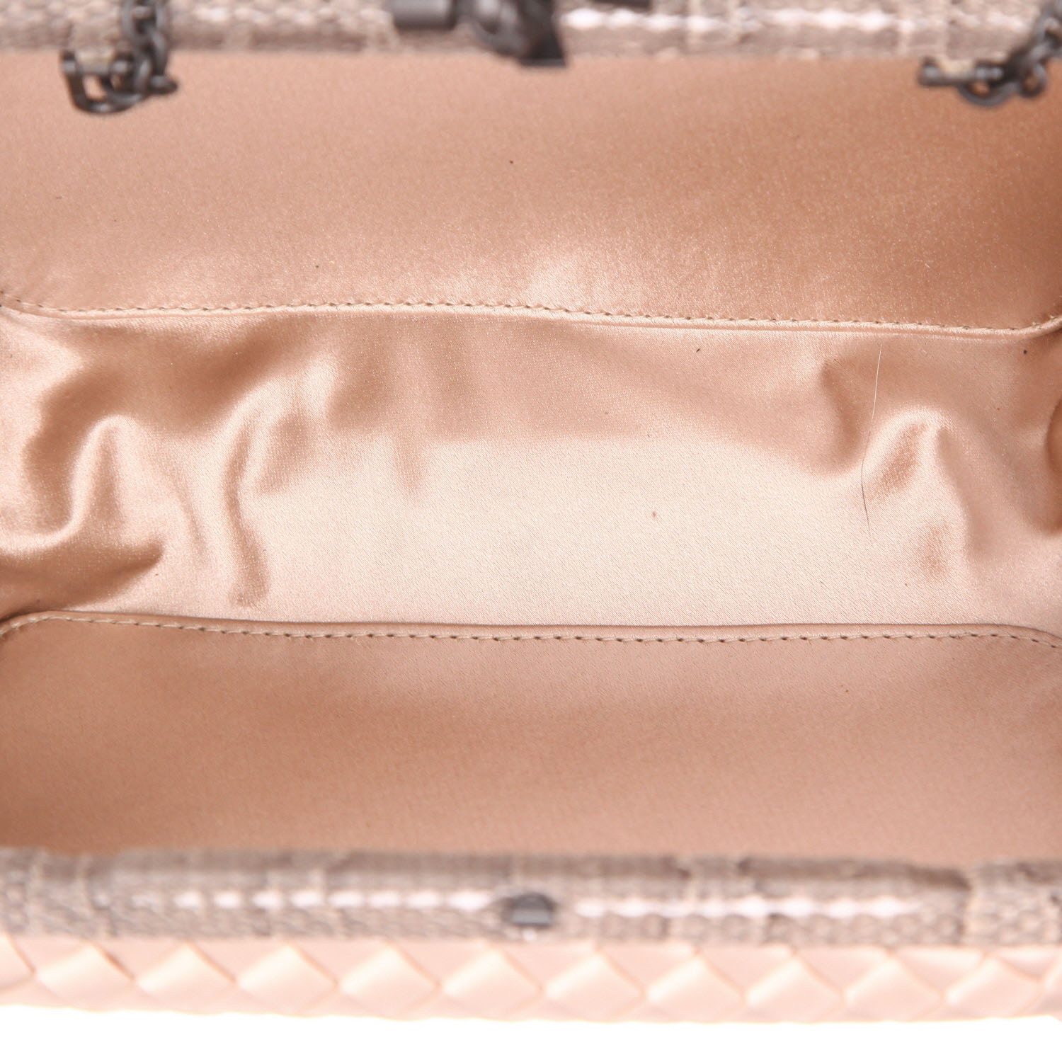 Bolsito de mano Bottega Veneta  Knot en seda rosa y piel de pitón - Detail D3