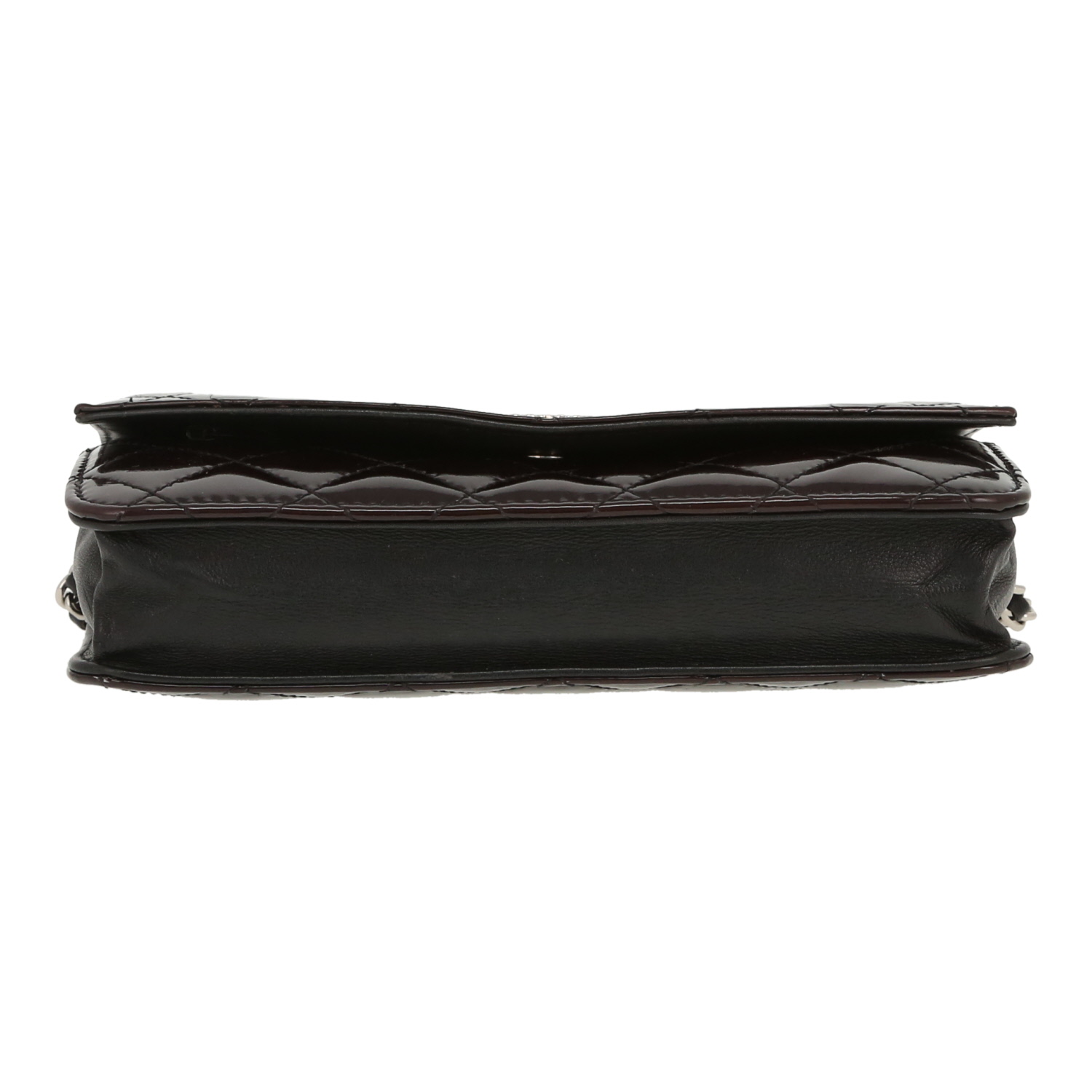 Borsa a tracolla Chanel  Wallet on Chain in pelle verniciata e foderata nera - Detail D1