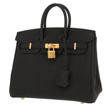 Bolso de mano Hermès  Birkin 25 cm en cuero togo negro
