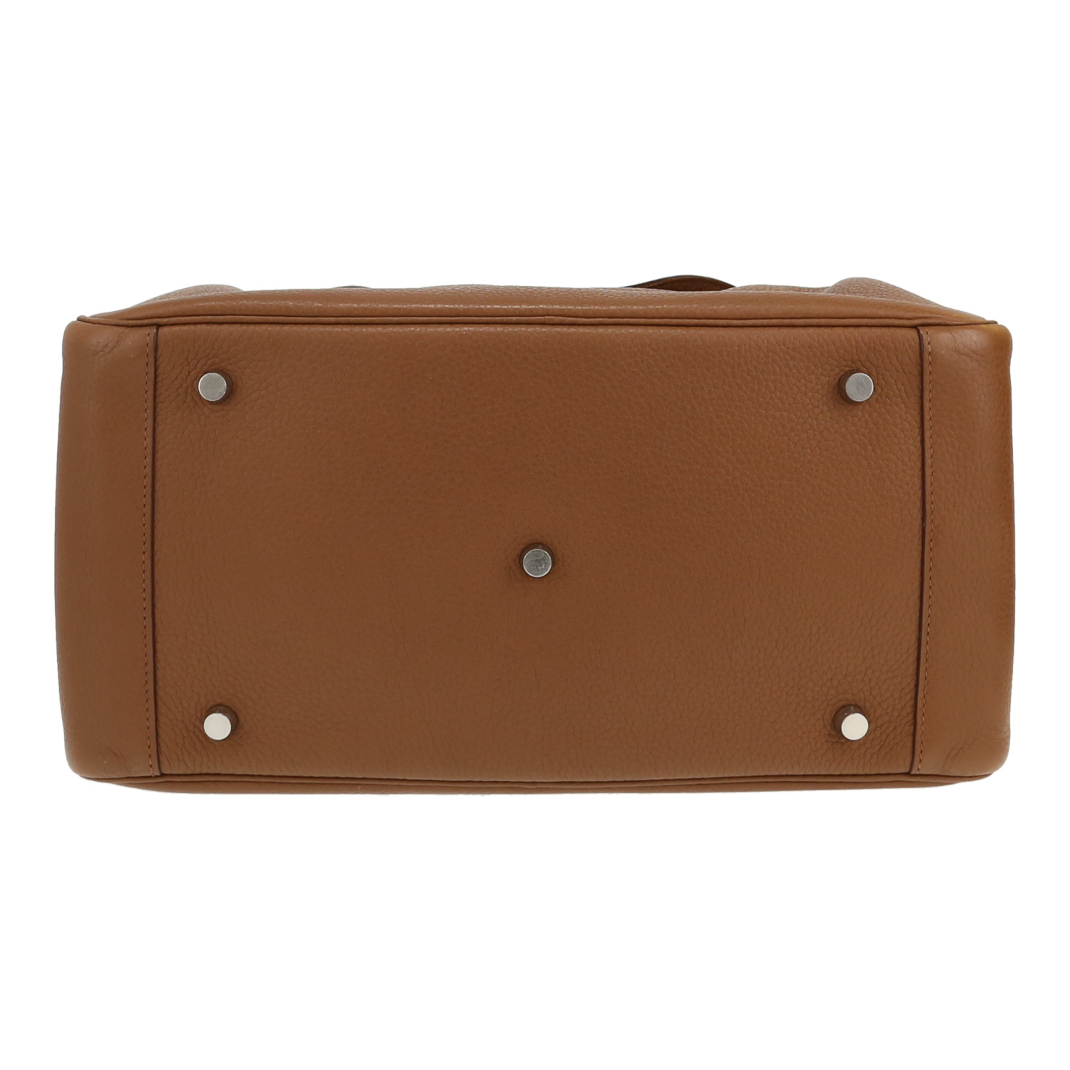 Hermès  Lindy 34 cm shoulder bag  in brown togo leather - Detail D1