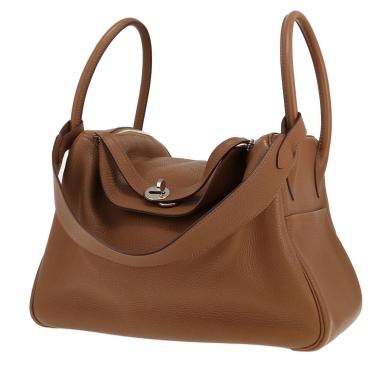 Borsa a spalla Hermès  Lindy 34 cm in pelle togo marrone