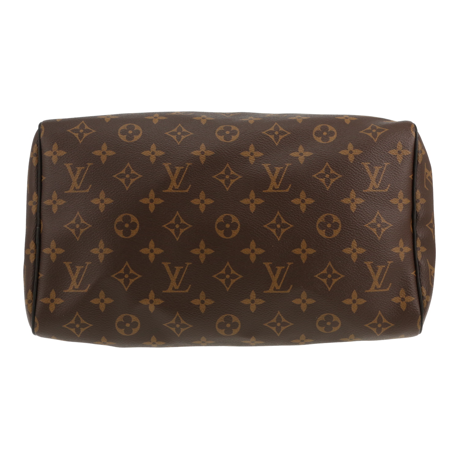 Borsa Louis Vuitton  Speedy 30 in tela monogram marrone e pelle nera - Detail D1