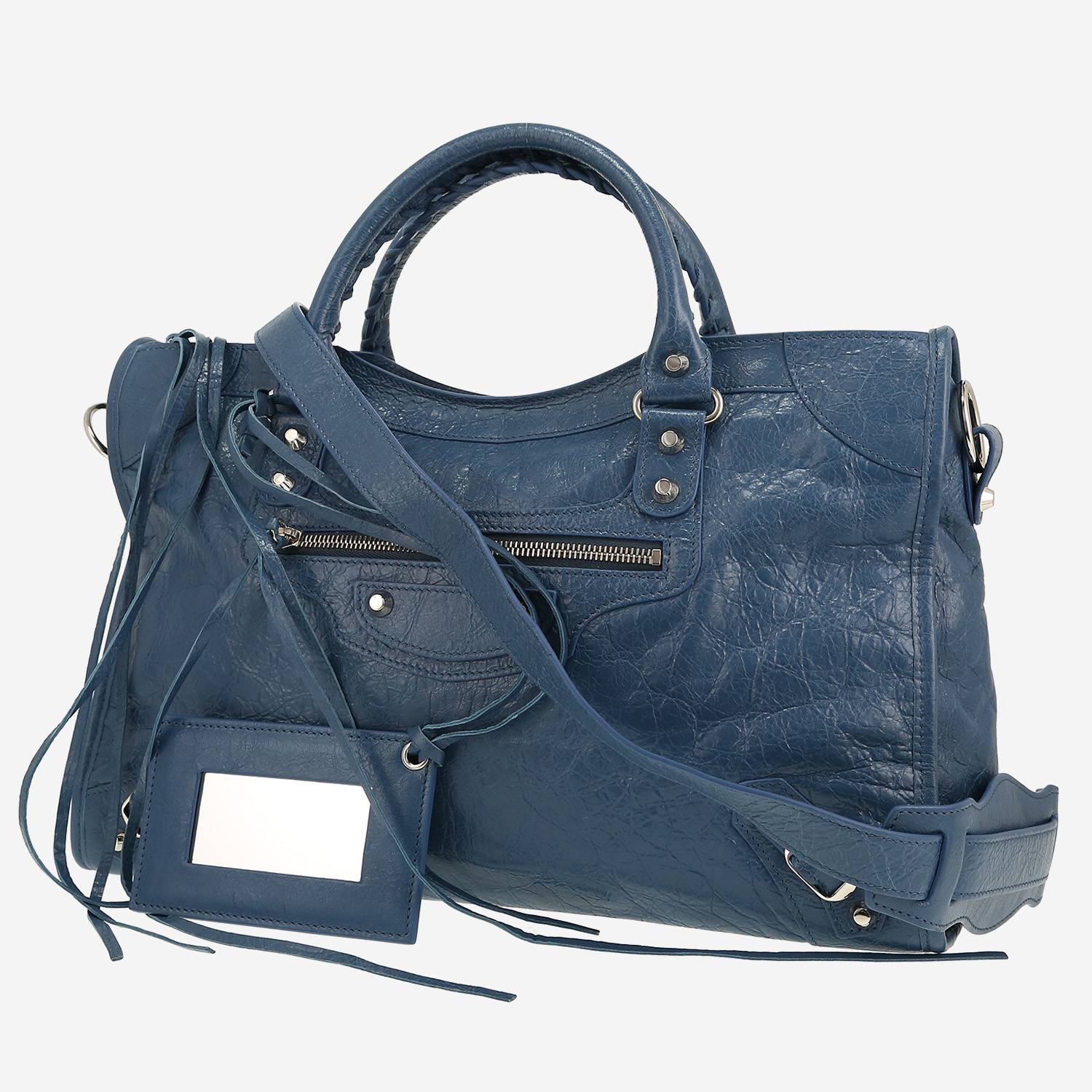 Bolso de mano Balenciaga  City en cuero azul